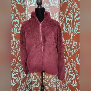 Victoria's Secret PINK Red Full Zip Teddy Jacket